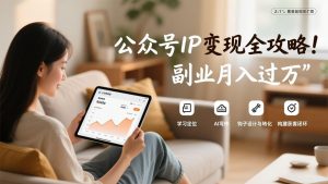 公众号IP变现全攻略，学习定位、AI写作、钩子设计与转化，构建获客闭环，副业月入过万-资源站