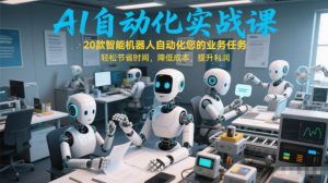 AI自动化实战课：20款智能机器人自动化您的业务任务，轻松节省时间，降低成本，提升利润-资源站