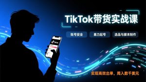 TikTok带货实战课，涵盖账号安全、暴力起号、选品与脚本制作，实现高效出单，周入数千美元-资源站