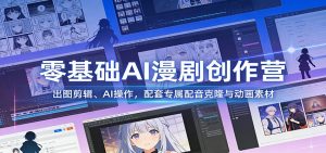 零基础AI漫剧创作营：出图剪辑、AI操作，配套专属配音克隆与动画素材-资源站