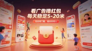 看广告撸红包，每天稳定5-20米，无任何门槛，适合任何人-资源站