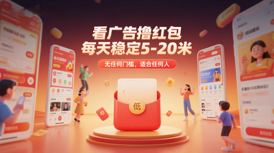 看广告撸红包，每天稳定5-20米，无任何门槛，适合任何人-资源站