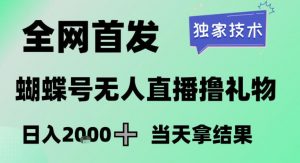 2026最新蝴蝶号无人直播掘金，独家技术，全网首发小白做了一个月收益3W，长期稳定可做【揭秘】-资源站