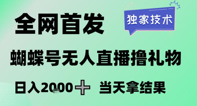 2026最新蝴蝶号无人直播掘金，独家技术，全网首发小白做了一个月收益3W，长期稳定可做【揭秘】-资源站