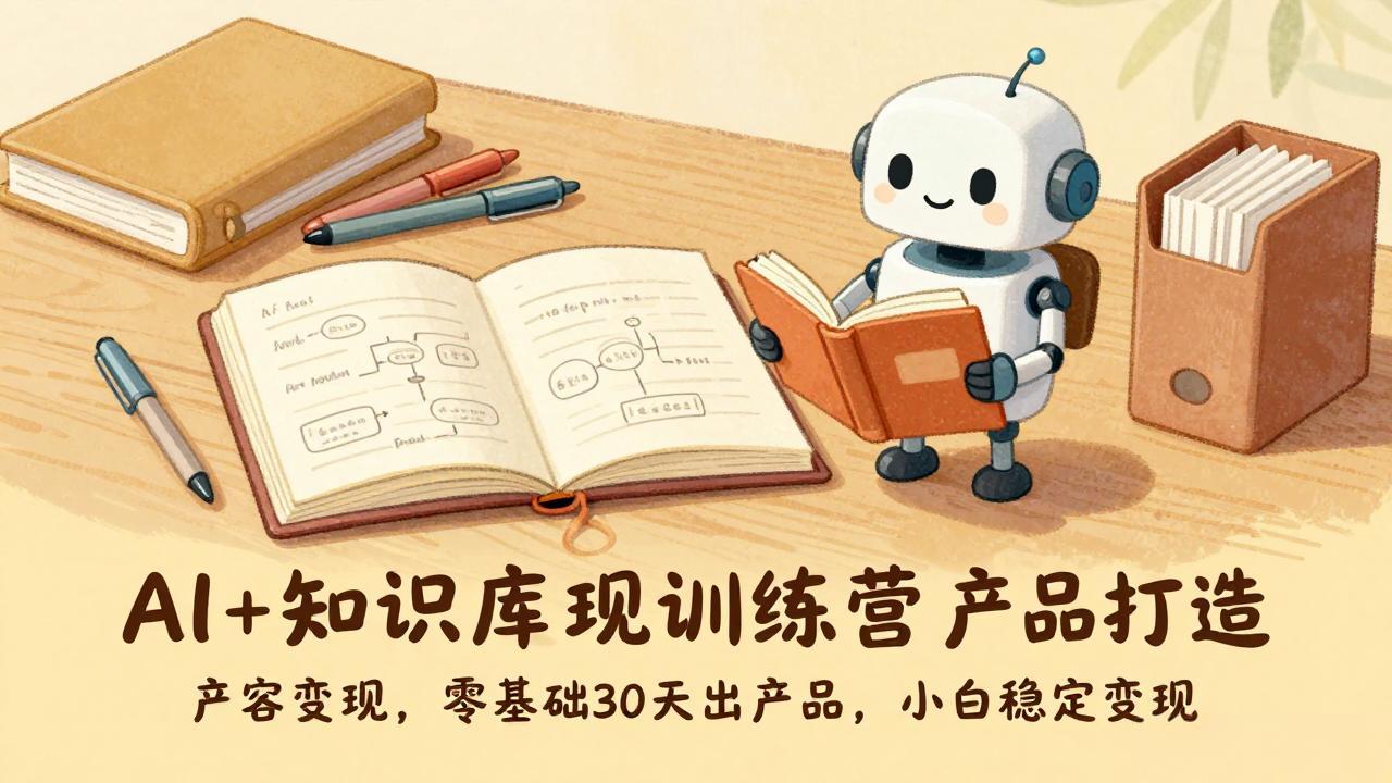 AI+知识库变现训练营，产品打造、内容创作、全平台变现，零基础30天出产品，小白稳定变现-资源站