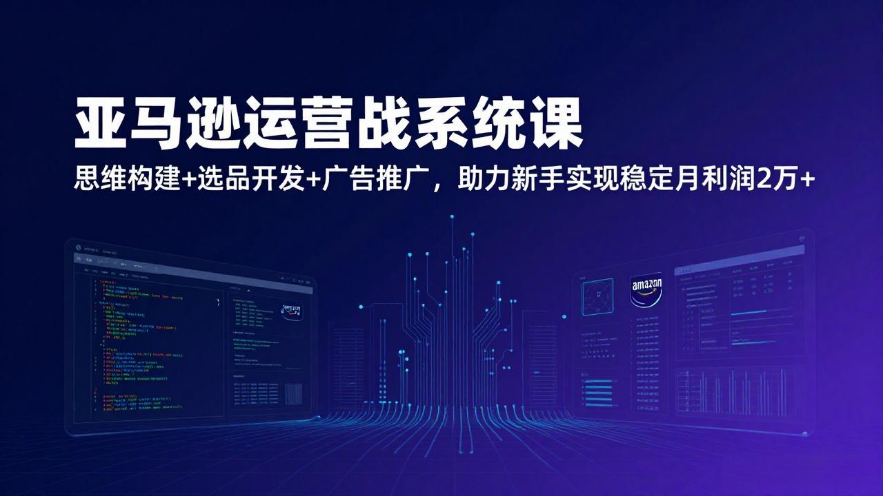 亚马逊运营实战系统课，思维构建+选品开发+广告推广，助力新手实现稳定月利润2万+(更新-资源站
