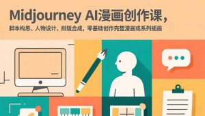 Midjourney AI漫画创作课，脚本构思、人物设计、排版合成，零基础创作完整漫画或系列插画-资源站