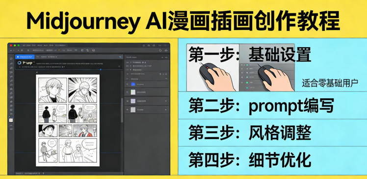 利用Midjourney AI人工智能轻松创作漫画插画教程，零基础创作完整漫画插画-资源站