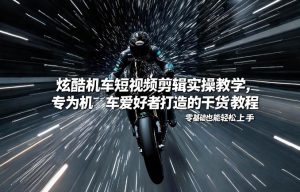 炫酷机车短视频剪辑实操教学，专为机车爱好者打造的干货教程，零基础也能轻松上手-资源站