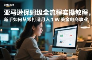 亚马逊保姆级全流程实操教程，新手如何从零打造月入1W美金电商事业-资源站