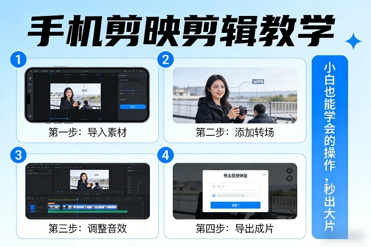 手机剪映剪辑教学，小白也能学会的操作，秒出大片-资源站