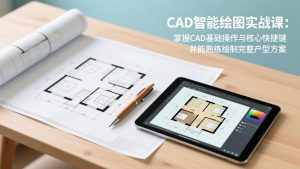 CAD智能绘图实战课：掌握CAD基础操作与核心快捷键，并能熟练绘制完整户型方案-资源站
