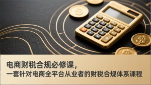 电商财税合规必修课，是一套针对电商全平台从业者的财税合规体系课程-资源站