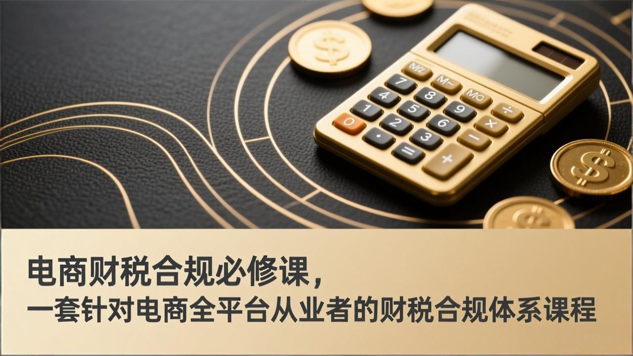 电商财税合规必修课，是一套针对电商全平台从业者的财税合规体系课程-资源站