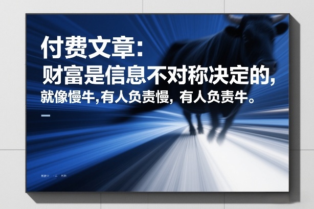 付费文章：财富是信息不对称决定的，就像慢牛，有人负责慢，有人负责牛-资源站