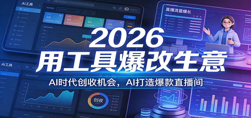 2026用工具爆改生意，AI时代创收机会，AI打造爆款直播间-资源站