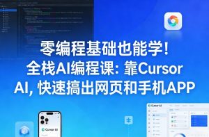 零编程基础也能学!全栈AI编程课:靠Cursor AI,快速搞出网页和手机APP-资源站