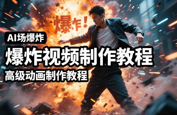 AI场景爆炸视频制作教程，利用人物实拍视频制作出高级的动画特效-资源站