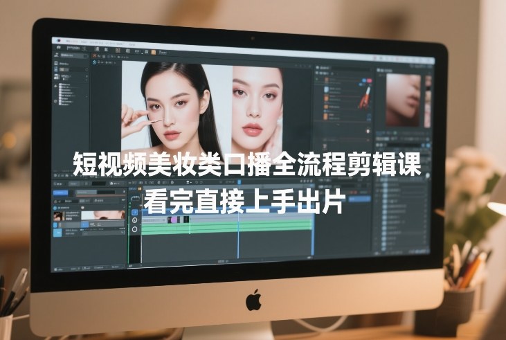 短视频美妆类口播全流程剪辑课，看完直接上手出片-资源站