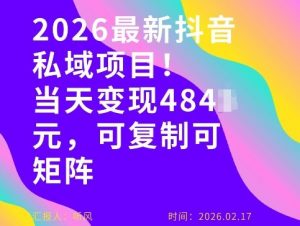 26年最新抖音私域玩法，当天变现4张+，可复制可粘贴，新手小白可做-资源站