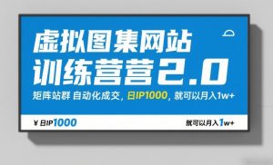 虚拟图集网站训练营2.0,矩阵站群自动化成交,日IP1000,就可以月入1w+-资源站