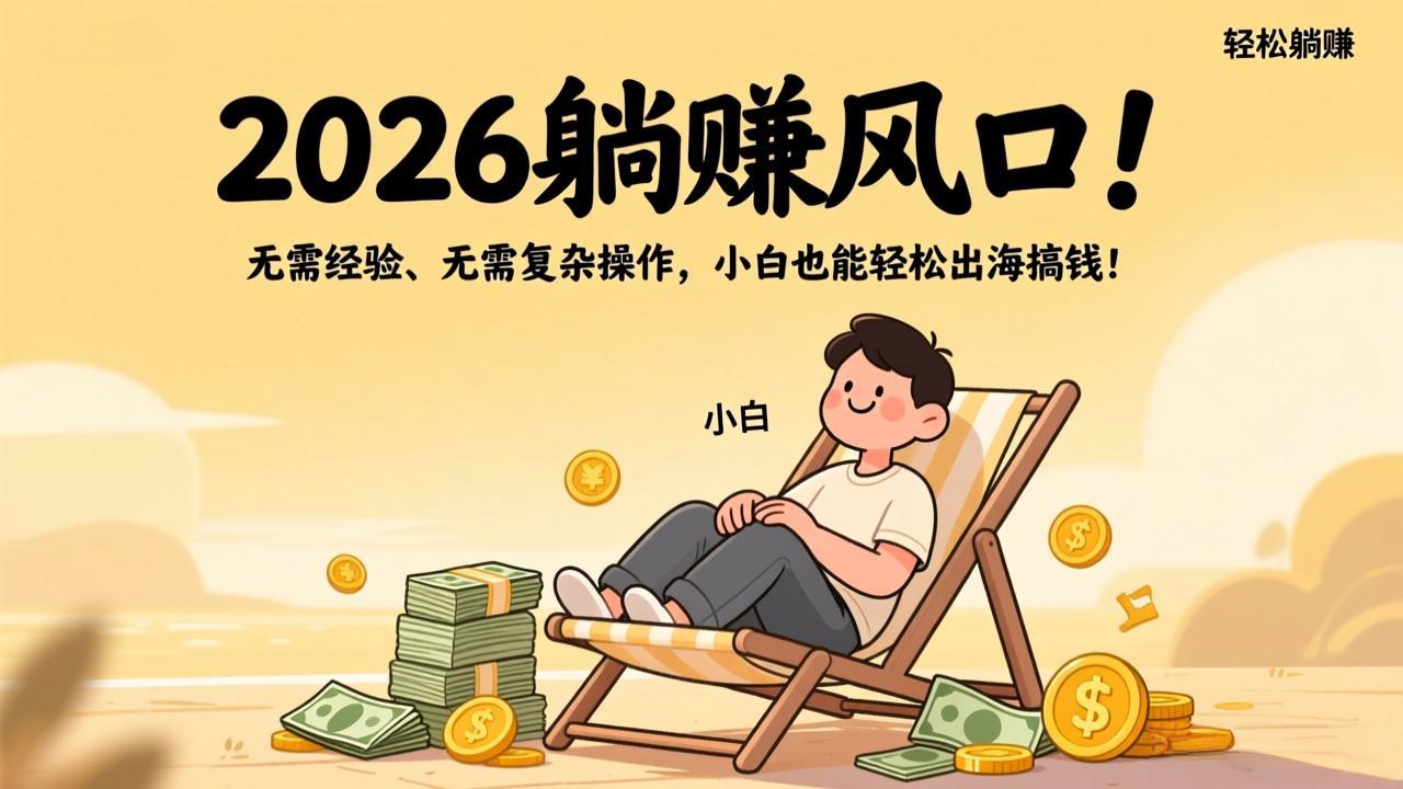 2026躺赚风口！无需经验、无需复杂操作，小白也能轻松出海搞钱！-资源站