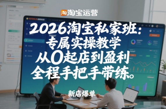 2026淘宝私家班：专属实操教学，从0起店到盈利，全程手把手带练(更新26年2月)-资源站