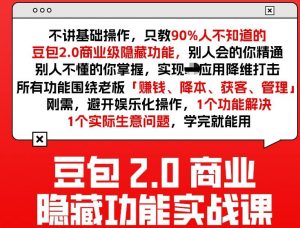 豆包2.0商业隐藏功能实战课2026，1个功能解决1个实际生意问题，学完就能用-资源站