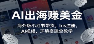 AI出海赚美金：海外版小红书带货，Ins注册，AI视频，环境搭建全教学-资源站