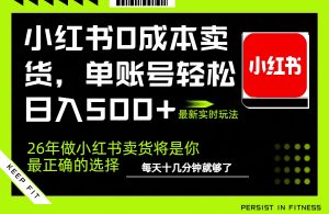 小红书0成本AI卖货,单账号轻松日入500+,完全托管AI,可矩阵放大-资源站