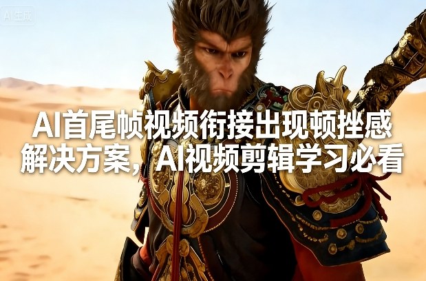 AI首尾帧视频衔接出现顿挫感解决方案，AI视频剪辑学习必看-资源站