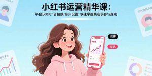 小红书运营精华课-更新：平台认知/广告投放/账户设置,快速掌握精准获客与变现-资源站
