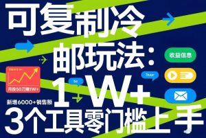 可复制冷邮件玩法：月投50刀賺1W+，新增6000+销售额，3个工具零门槛上手-资源站