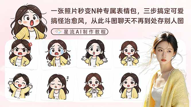 一张照片秒变N种专属表情包，三步搞定可爱搞怪治愈风，从此斗图聊天不再到处存别人图-资源站