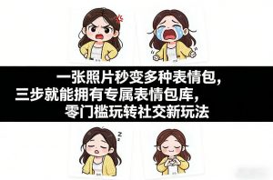 一张照片秒变多种表情包，三步就能拥有专属表情包库，零门槛玩转社交新玩法【文档】-资源站