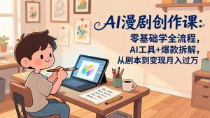 AI漫剧创作课：零基础学全流程，AI工具+爆款拆解，从剧本到变现月入过万-资源站