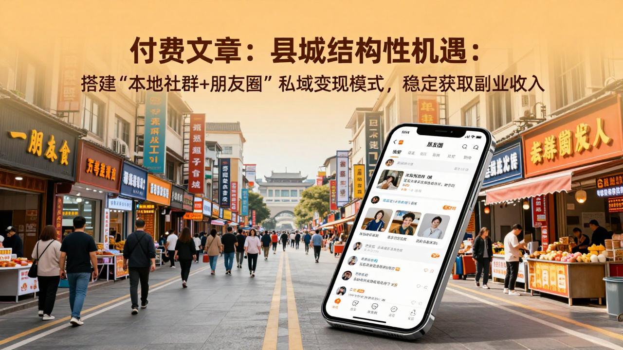 付费文章：县城结构性机遇：搭建“本地社群+朋友圈”私域变现模式，稳定获取副业收入-资源站