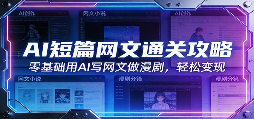AI短篇网文通关攻略：零基础用AI写网文做漫剧，轻松变现-资源站