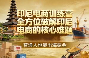 印尼电商训练营，全方位破解印尼电商的核心难题，普通人也能出海掘金-资源站