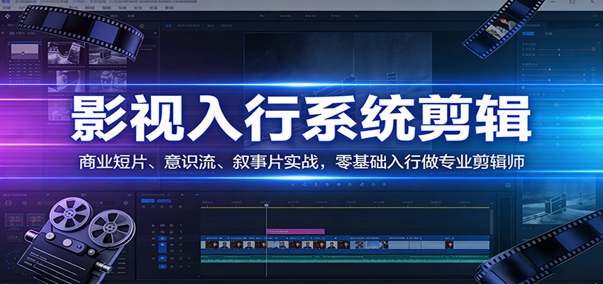 影视系统剪辑，商业短片、意识流、叙事片实战，零基础入行做专业剪辑师-资源站