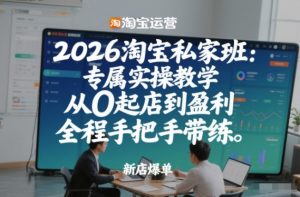 2026淘宝私家班：专属实操教学，从0起店到盈利，全程手把手带练(更新26年3月)-资源站