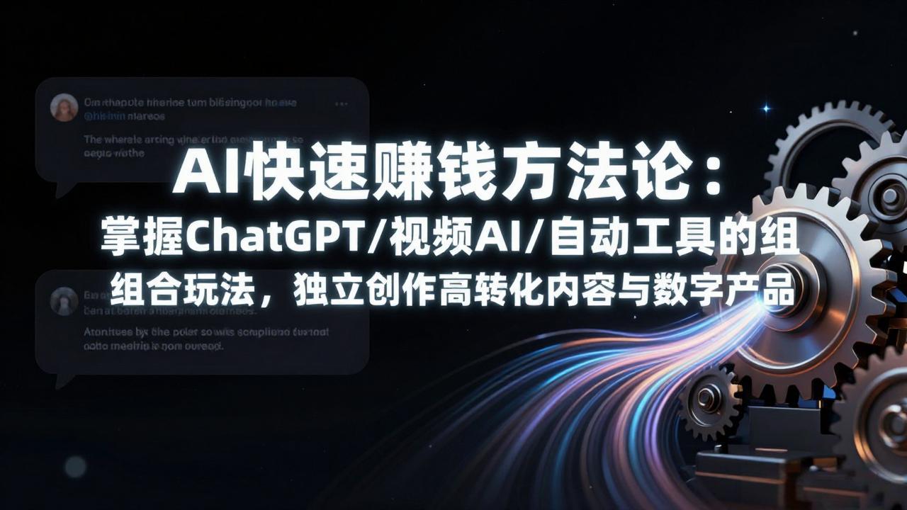 AI快速赚钱方法论：掌握ChatGPT/视频AI/自动化工具的组合玩法，独立创作高转化内容与数字产品-资源站