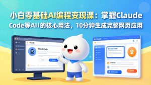 小白零基础AI编程变现课:掌握Claude Code等AI工具的核心用法,10分钟生成完整网页应用-资源站