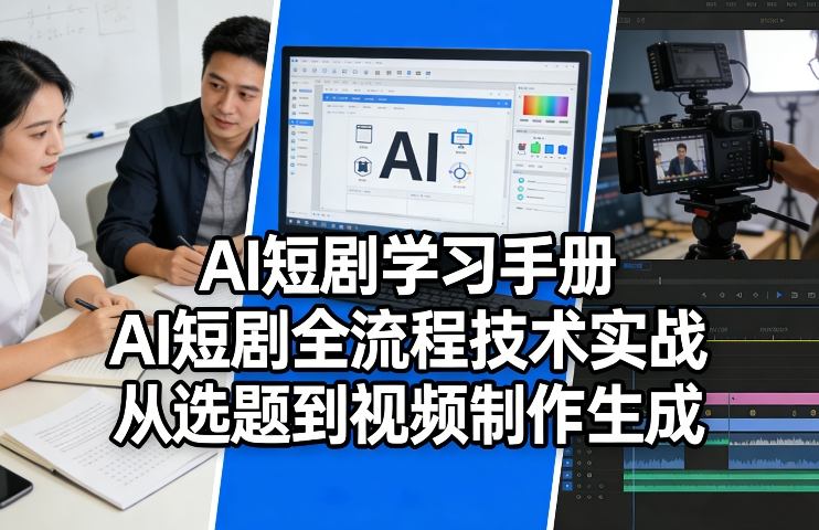 AI短剧学习手册，AI短剧全流程技术实战，从选题到视频制作生成-资源站