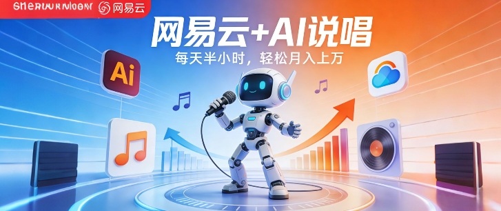 网易云+AI说唱，每天半小时，AI内容创作+流量变现，轻松月入1W-资源站