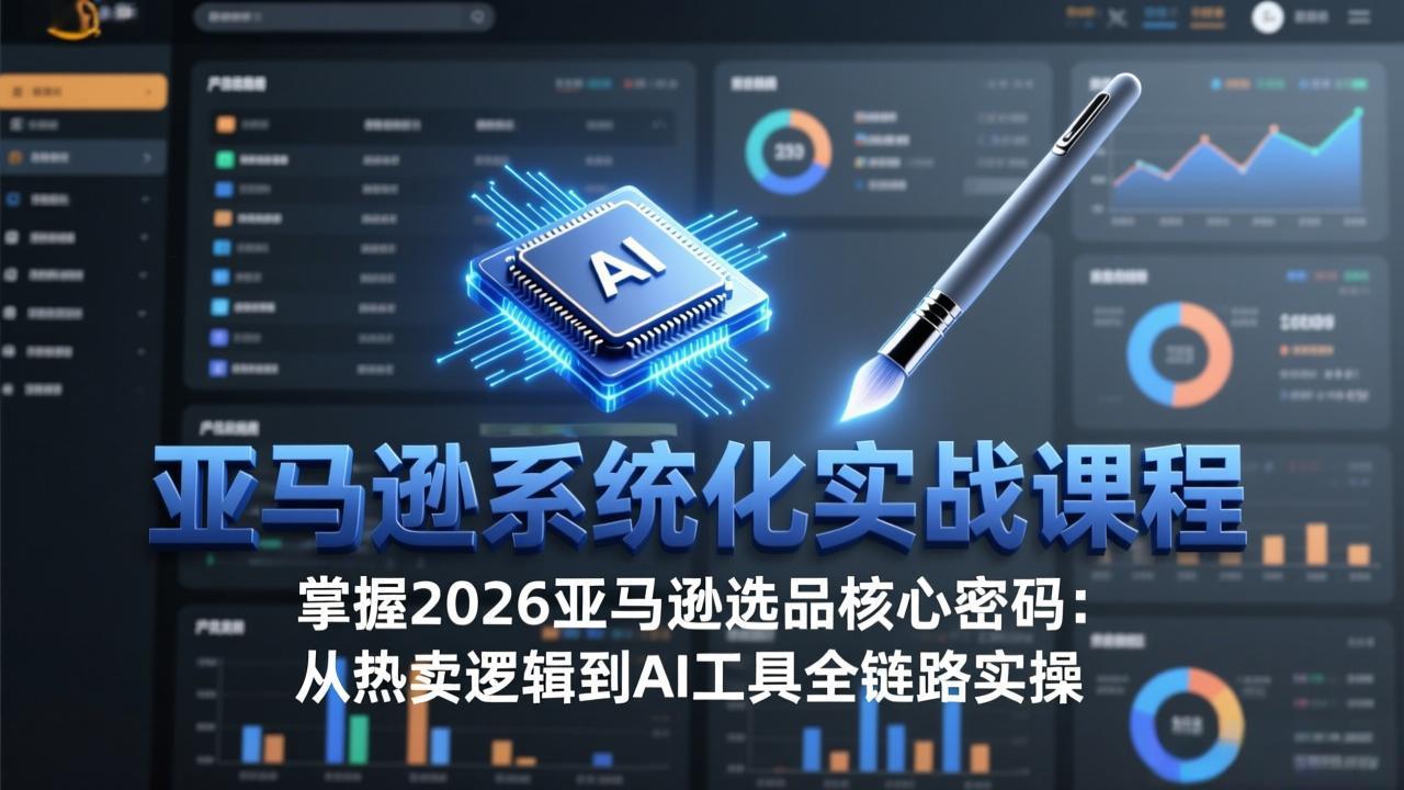 亚马逊系统化实战课-更新3月：2026最新选品方法论，从热卖原因分析到AI作图，提升选品成功率-资源站