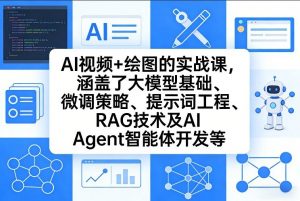 AI视频+绘图的实战课,涵盖了大模型基础、微调策略、提示词工程、RAG技术及AI Agent智能体开发等(更新)-资源站