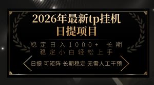 2026年最新tp挂机日提项目：稳定日入1000+小白轻松上手-资源站