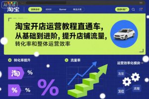 淘宝开店运营教程直通车，从基础到进阶，提升店铺流量，转化率和整体运营效率(更新26年3月)-资源站