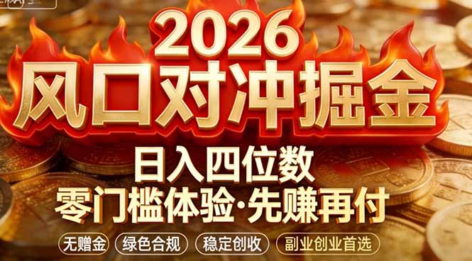 2026美金对冲套利，无赠金对冲策略保驾护航，低门槛易上手实操。单人单日收益2000+-资源站